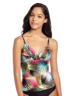 Kenneth Cole New York Women's Palm Print Adjustable Tankini at  Womens Clothing store