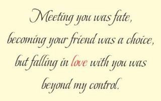 Meeting you was fate, becoming your friend was a choice, but falling in love with you was beyond my control. Vinyl wall art Inspirational quotes and saying home decor decal sticker   Free Kindle Books Romance