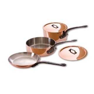 Mauviel M'Heritage Copper M250C 6501.00 5 Piece Copper Cookware Set, Cast Iron Handle: Kitchen & Dining
