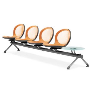 OFM Net Series Four Chair Beam Seating with Table NB 5G Color: Orange