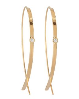 Small Flat Diamond Hoop Earrings   Lana