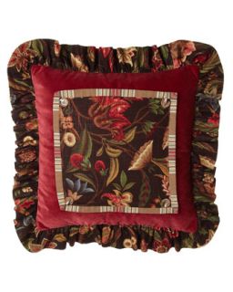 Lara Floral Pillow with Mini Ruffle   French Laundry Home