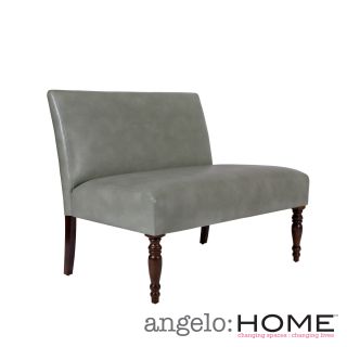 Angelo:home Bradstreet Vintage Dove Gray Renu Leather Armless Settee
