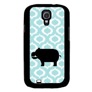 Love Hippos Aqua Ikat Hipster Samsung Galaxy S4 I9500 Case Fits Samsung Galaxy S4 I9500: Cell Phones & Accessories