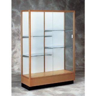 Heritage Series 891 Wood Frame Display Case, Carmel Oak Finish, White Laminate Display Back : Sports Related Display Cases : Sports & Outdoors