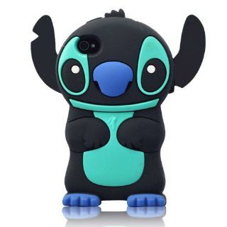 Angelseller XKM Cartoon 3d Stitch Movable Ear Silicone Soft Case Cover for Apple Iphone 5/5s Black: Cell Phones & Accessories