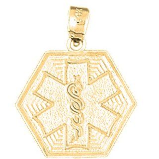 Gold Plated 925 Sterling Silver Medical Alert Cadeusus Pendant: Jewels Obsession: Jewelry