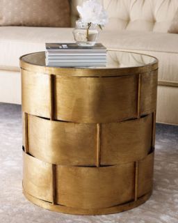 Woven Gold Leaf Side Table