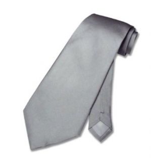 100% SILK Solid Silver Gray Neck Tie. Grey Men's NeckTie. at  Mens Clothing store: