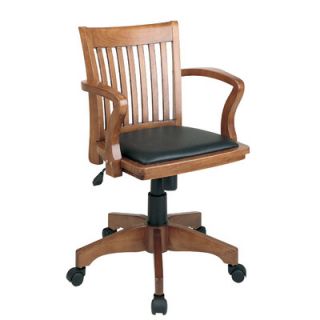 Office Star Deluxe Office Chair 108 Wood Finish/Vinyl Seat: Fruit Wood / Black