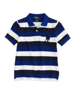 Striped Big Pony Polo, Royal, Toddler Boys 2T 3T   Ralph Lauren Childrenswear