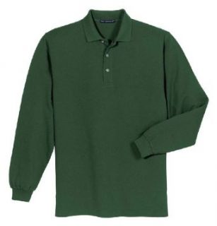 Port Authority Men's Heavyweight Long Sleeve Pique Knit Polo Shirt Clothing