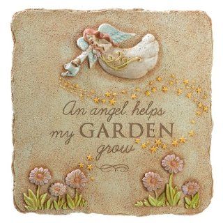 Grasslands Road An Angel Helps My Garden Square Stepping Stone, 10 Inch : Outdoor Decorative Stones : Patio, Lawn & Garden