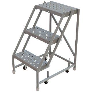 Tri Arc KDSR003166 3 Step Steel Rolling Industrial & Warehouse Ladder with Perforated Tread, 16 Inch Wide Steps: Stepladders: Industrial & Scientific