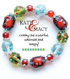 Clementine Design Kate & Macy Crabby Chic Bracelet Painted Glass Beads Rhinestones: Jewelry