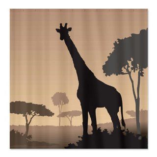 CafePress Giraffe Silhouette Shower Curtain   Standard White  