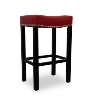 Armen Living Tudor 26 Backless Leather Barstool LCMBS013BA Color Red