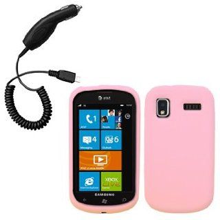 Light Pink Silicone Skin / Case / Cover & Car Charger for Samsung Focus / SGH I917: Cell Phones & Accessories