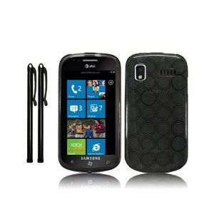 SAMSUNG FOCUS i917 GEL CASE   BLACK, WITH TOUCHSCREEN STYLUS TWIN PACK: Cell Phones & Accessories
