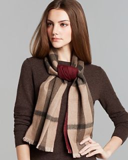 Burberry Solid to Check Cashmere Scarf's