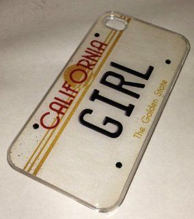 California Girl Sun State License Plate iPhone 4 4S CLEAR Plastic Case Cell Phones & Accessories
