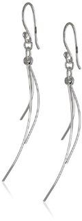 Sterling Silver Three Graduated Polished Stick French Wire Earrings: Dangle Earrings: Jewelry