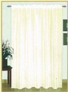 2 Sheer Voile Curtains 58" W x 63" L   Ecru Beige   Window Treatment Sheers