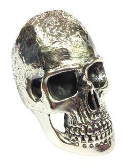 Shiny 925 Silver Huge Skull Mens Biker Ring: Jewelry