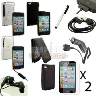 Apple iPod Touch 4th Gen 10pc Accessory Case Headphone Screen Guard Bundle: Cell Phones & Accessories