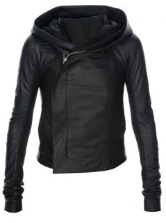 Rick Owens Hooded Leather Jacket