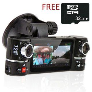 2.7" TFT LCD Dual Camera Rotated Lens Car DVR Video Recorder Dash Cam FREE 32GB : Vehicle Backup Cameras : Car Electronics