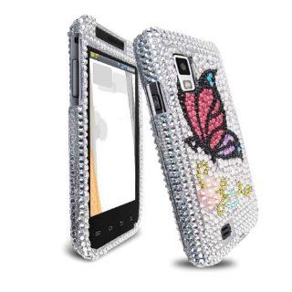 Hard Plastic Snap on Cover Fits Samsung I500 Fascinate Monarch Butterfly Full Diamond/Rhinestone Verizon: Cell Phones & Accessories