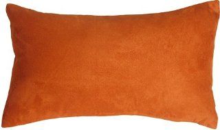 Pillow Decor   12x20 Royal Suede Burnt Orange Decorative Throw Pillow  