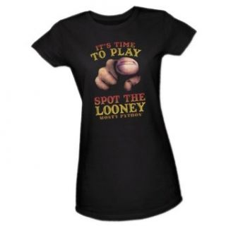 Spot The Looney    Monty Python Crop Sleeve Fitted Juniors T Shirt: Movie And Tv Fan T Shirts: Clothing