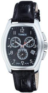 Timex   T2M983PF   Gents Watch   T s Chronograph Tonneau   Analogue   Stainless Steel Rectangular Dial   Black Face   Black Leather Strap Timex Watches