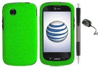 Neon Green Design Protector Hard Cover Case for ZTE Avail Z990 (AT&T) + Luxmo Brand Travel (Wall) Charger + Bonus 1 of New Rubber Grip Translucent Ball Point Pen: Cell Phones & Accessories