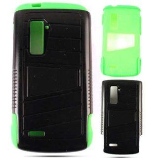 ACCESSORY HYBRID DUAL LAYERED CASE COVER FOR ZTE ANTHEM 4G N910 GREEN SKIN WITH BLACK SNAP STAND JELLY 03 Cell Phones & Accessories