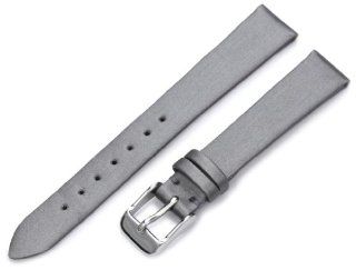 Hadley Roma Women's LSL978RW 140 14 mm Silver Satin Grained Leather Watch Strap: Hadley Roma: Watches