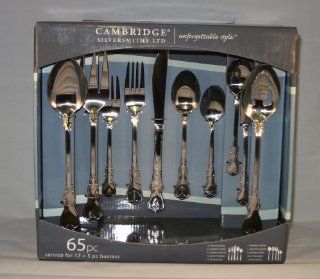 Cambridge Silversmiths 65 pc. Jessica Mirror Service for 12 Flatware Set.: Kitchen & Dining