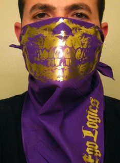 purple rain gold foil skull bandana face mask 22 x 22": Sports & Outdoors