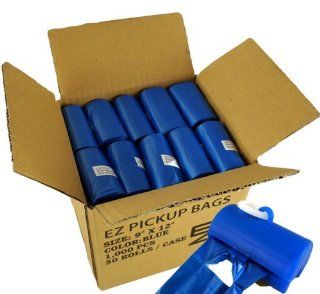 1000 Dog Poop Bags Blue with Patented Free Dispenser : Pet Waste Bags : Pet Supplies