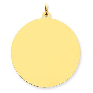 14k Yellow Gold Round Disc Charm. Metal Wt  3g Jewelry