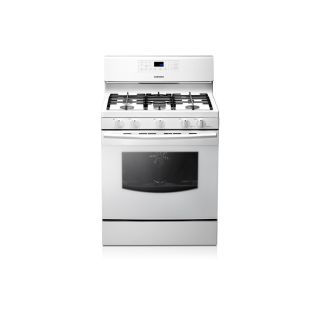 Samsung 5 Burner Freestanding 5.8 cu ft Self Cleaning Convection Gas Range (White) (Common: 30 in; Actual 29.8125 in)