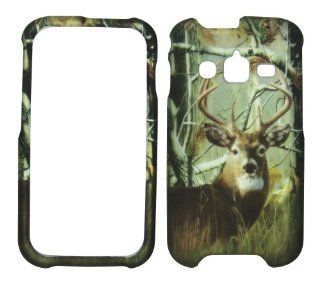 Samsung Galaxy Rugby Pro I547 Hard Rubberized Snap on Phone Case Cover Protector Faceplate Accessory Real Tree Buck Deer Camouflage: Cell Phones & Accessories
