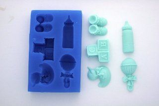 BABY ACCESSORIES SILICONE MOLD FOR FONDANT, GUM PASTE, CHOCOLATE, HARD CANDY, FIMO, CLAY, SOAPS: Kitchen & Dining