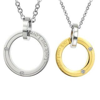 Titanium Steel Rings Pendant Pair Couple Necklaces Gender Female: Jewelry