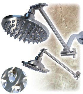 ShowerTek Brushed Nickel, Rain Spray Large 6 inch Showerhead and Arm   Closeout Deal!: Beauty