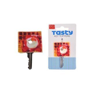 YELLOW WAFFLE W RED STRAWBERRIES Original DCI Universal Tasty Key Topper, 26874 WAF : Key Tags And Chains : Office Products