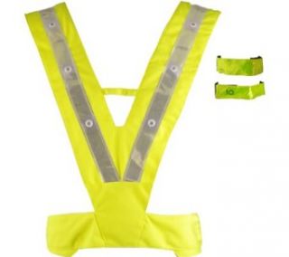 SAFETYBRIGHT Safety Vest and Arm Band Combo Pack Running Apparel,Yellow: Clothing