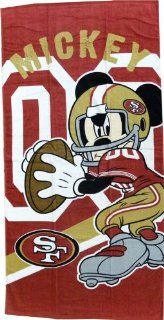 San Francisco 49ers NFL Disney Mickey Mouse Qb Beach Towel 30" X 60"  